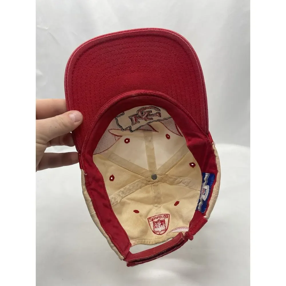 Vintage Reebok Kansas City Chiefs SharkTooth Hat Red White Strap‎ Back